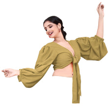 Chiffon Belly Dance Ruffle Top | Flowy Sleeve Choli S-5XL | 30 Colors C72