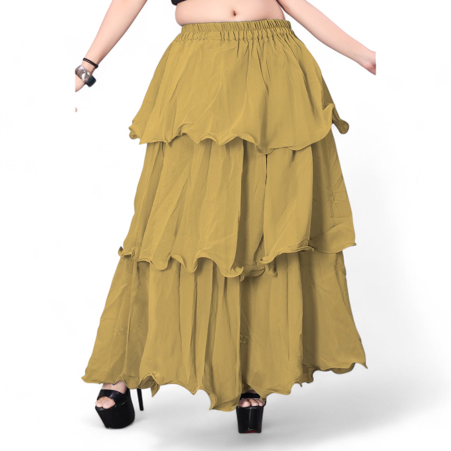 Chiffon 3 Layer Belly Dance Skirt C3- Regular Size 1