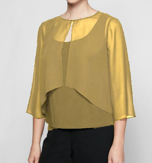 Chiffon sheer Peplum Top C48 - Regular Size 1