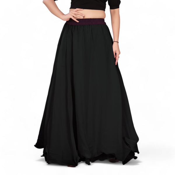 Chiffon Full Circle Belly Dance Skirt | Elegant 360° Flow & Sheer Movement C12
