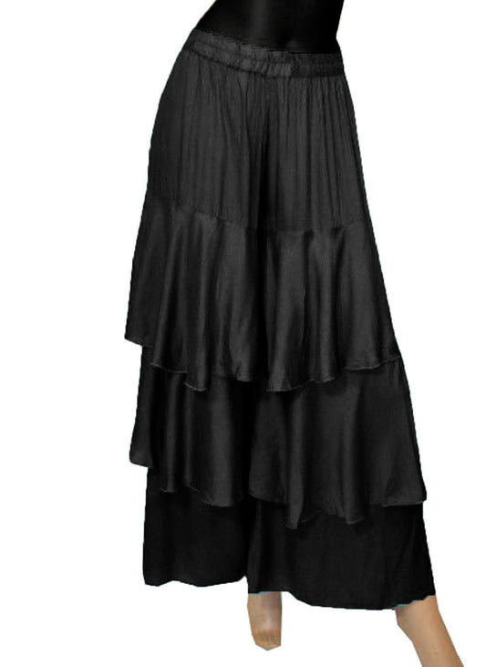 3 Layer Satin Palazzo Pants S97 - Regular Size 1