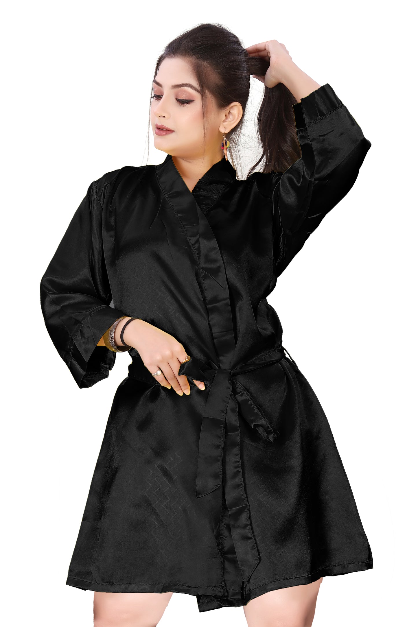 Satin Night Wear Bathrobe For Women S104-Regular Size 1