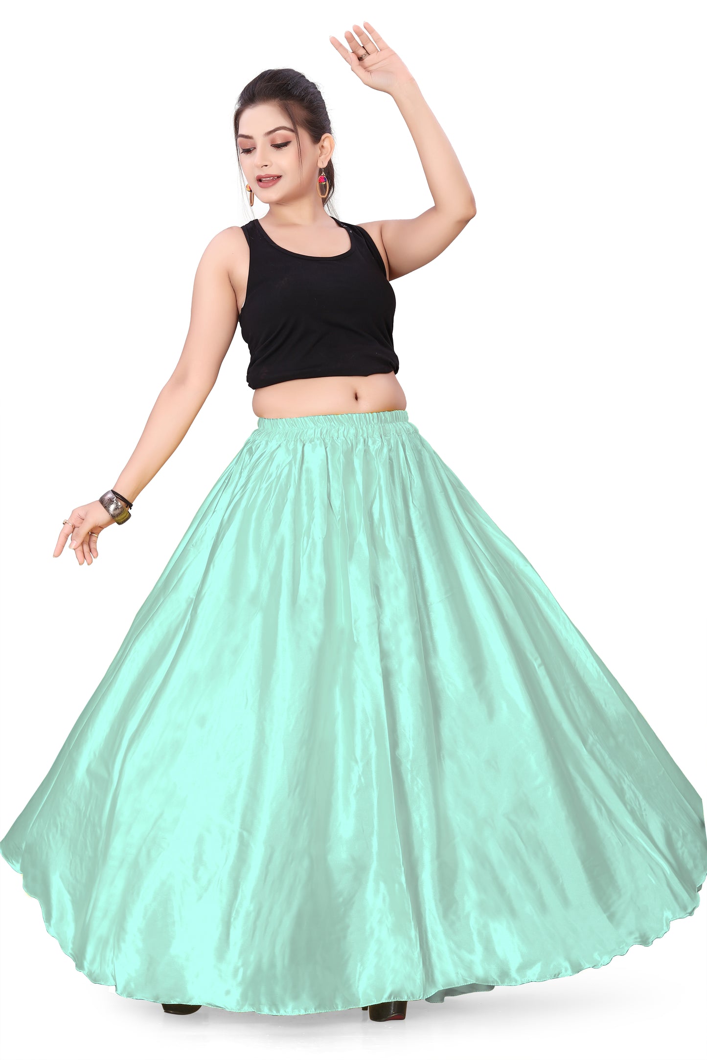 Satin Belly Dance Full Circle Skirt S8-Regular Size 1