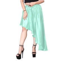 Satin Asymmetrical High low Skirt Skirt S6-Regular Size 1