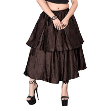 Satin 2 Layer Party wear midi Skirt S101-Regular Size 1