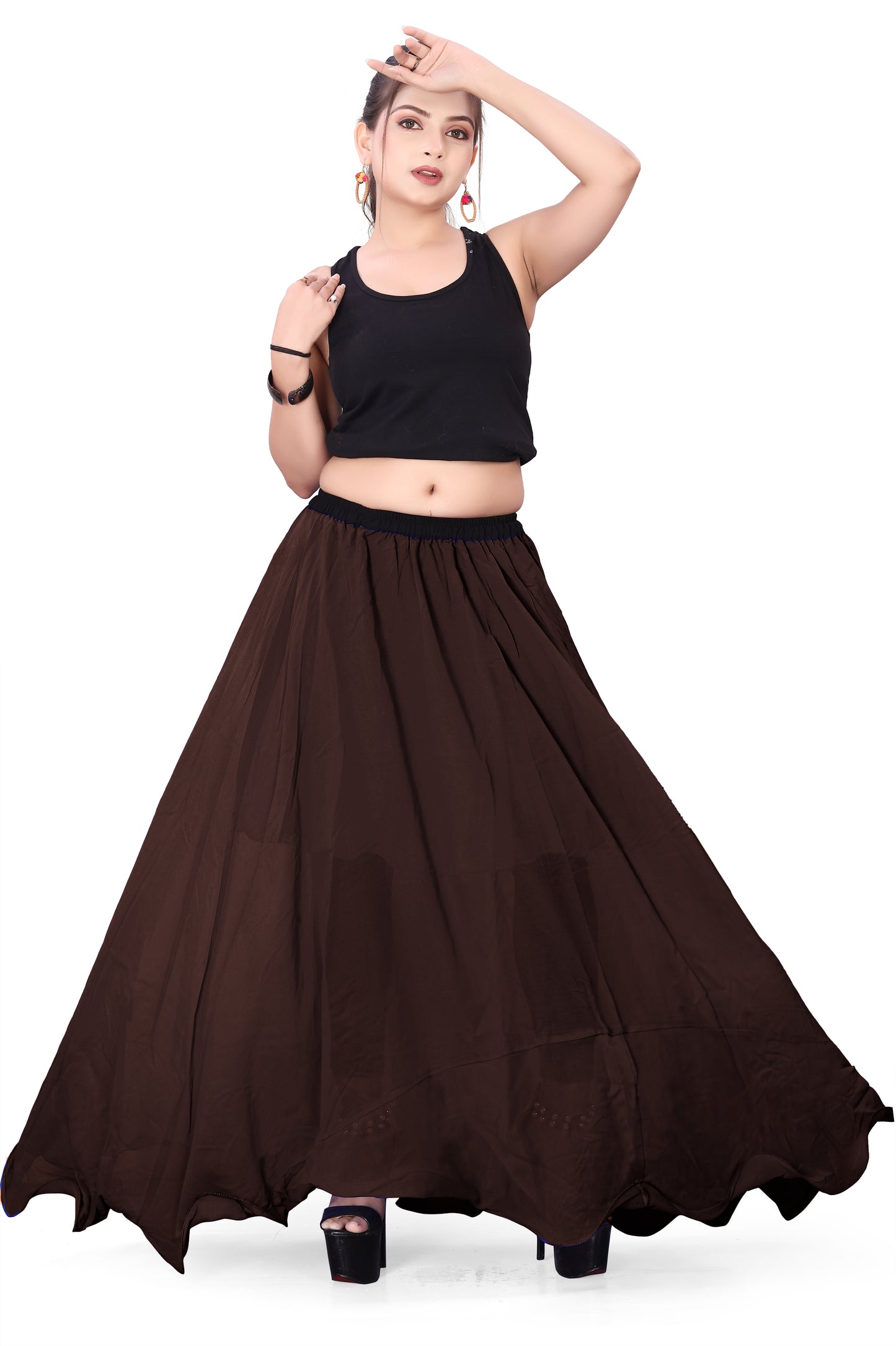 Chiffon Half Circle Belly Dance Skirt C13- Regular Size 1