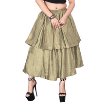 Satin 2 Layer Party wear midi Skirt S101-Regular Size 1