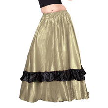 Belly Dance Satin Full Circle Skirt With Frill S33-Regular Size 1