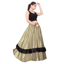 Belly Dance Satin Full Circle Skirt With Frill S33-Regular Size 1