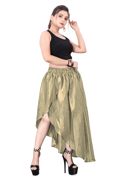 Satin High Low Asymmetrical Skirt  Ballet Dance Skirt S73-Regular Size 1