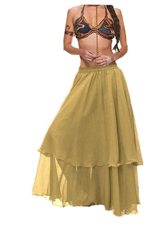 Chiffon 2 layer Belly Dance Skirt C2- Regular Size 1