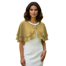 Double Layer Chiffon Peplum Shrug | Solid Color Elegant Evening Bolero | Women's Dressy Cardigan Cover-Up Top C40