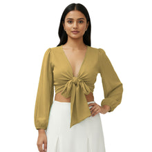 Chiffon Belly Dance Ruffle Top | Elastic Sleeve Self-Tie S-5XL C67