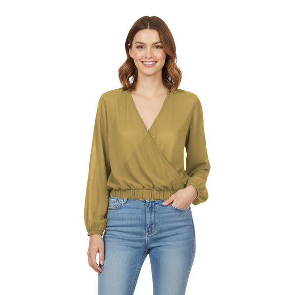 Chiffon V Neck Cover Top | Sheer Flowy Blouse S-5XL | 30 Colors C53