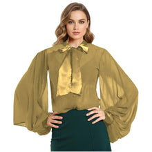Chiffon Button Down Shirt | Sheer Blouse S-5XL | 30 Colors C47