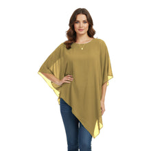 Chiffon Round Neck Fancy Top | Dressy Blouse S-5XL | 30 Colors C59