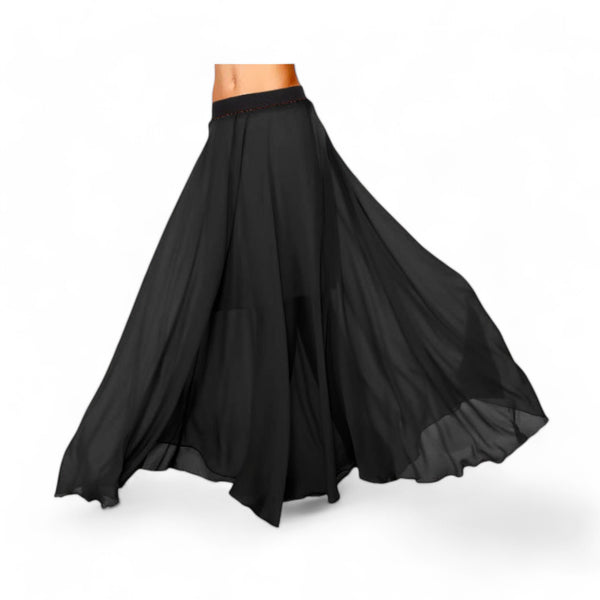 Chiffon Half Circle Belly Dance Skirt | Sleek A-Line Flow Practice Wear C13