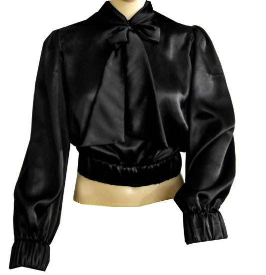 Party wear Satin Bow Blouse And Bow Shirt S27  - Regular Size 1