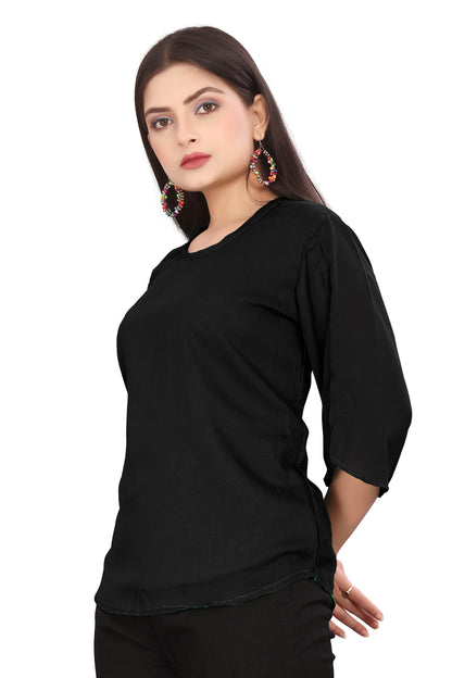 Chiffon Round neck Regular Wear Top C52- Regular Size 1