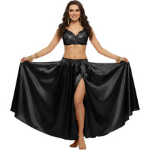 Satin Half Circle Dance Skirt | Side Slit Flow S-3XL | 41 Colors S15