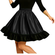 Satin Mini Skirt w/ Black Frill | Party Wear S-3XL | 41 Colors S41