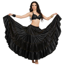 Satin 25 Yd 4 Tier Multi Color Skirt | Belly Dance Flow S-5XL S5