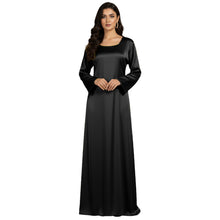 Satin Long Sleeve Modest Gown | Full Length Hijab Dress S-3XL | 41 Colors S121