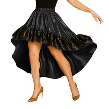 Satin Asymmetrical Dance Skirt Frill | High-Low Flow S-3XL S48