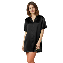 Satin Night Wear Long Shirt | Loose Sleep Shirt Dress S-3XL | 41 Colors S111