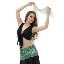 Chiffon Belly Dance Ruffle Top | Sleeveless Self-Tie S-5XL | 30 Colors C68