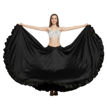 Satin 16 Yard Full Circle Skirt Black Frill | Pro Flow S-3XL S51