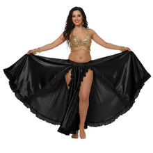 Satin Full Circle Skirt w/ Slit | 360° Dance Flow S-3XL | 41 Colors S102