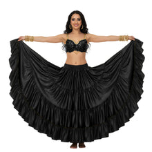 Ultimate Satin 25 Yard 4 Tier Skirt | Black Contrast Flow S-3XL S65