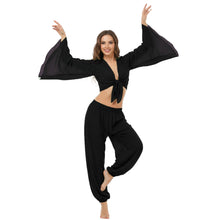 Ultimate Chiffon Belly Dance Costume Set (S-5XL) - 2PC Harem Pant & Ruffle Top | 30 Colors C29