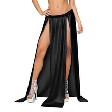 Satin Maxi Skirt Front Slit | Full Length Party Wear S-3XL S96
