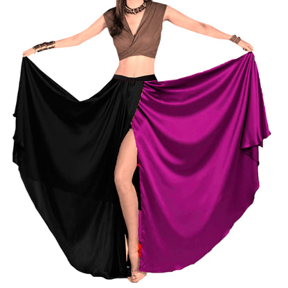 Satin Belly Dance Full Circle Multi Color Skirt S59-Regular Size 2