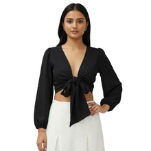 Chiffon Belly Dance Ruffle Top | Elastic Sleeve Self-Tie S-5XL C67