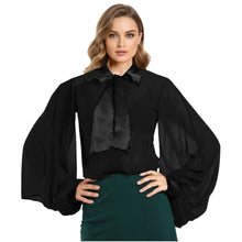 Chiffon Button Down Shirt | Sheer Blouse S-5XL | 30 Colors C47