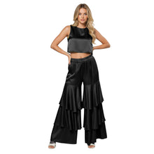 Satin 3-Layer Palazzo Pants | Wide Leg Party Trousers S-3XL | 41 Colors S97