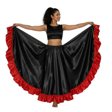Satin 12 Yard Full Circle Skirt Red Frill | Pro Flow S-3XL S54