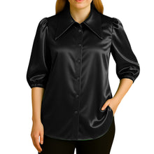 Button Down shirt Fancy Satin Shirt S90 - Regular Size 1