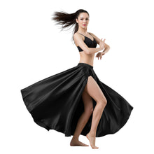 Satin Full Circle Skirt | Side Cut Belly Dance Flow S-3XL | 41 Colors S93