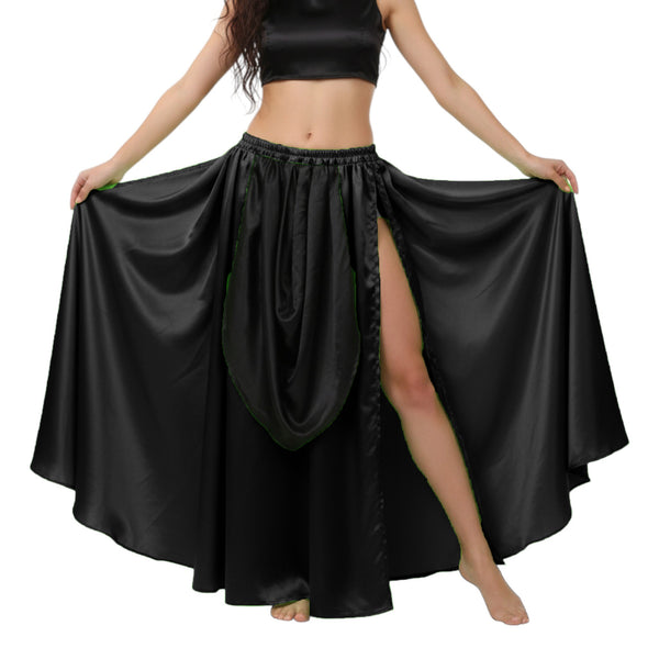 Satin A-Line Skirt w/ Side Slit | Flowy Dance Wear S-3XL | 41 Colors S39