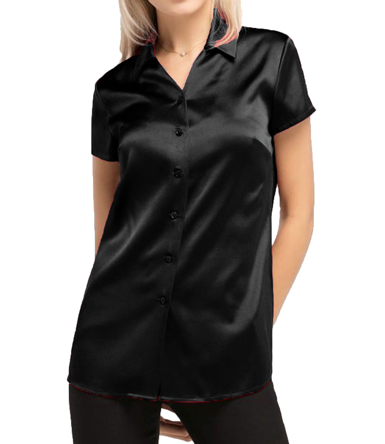 Satin Short Sleeve Shirt S118 - Regular Size 1