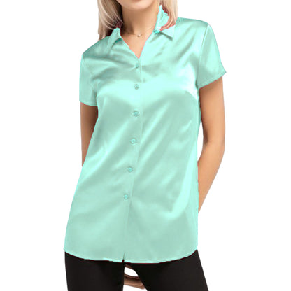 Satin Short Sleeve Shirt S118 - Regular Size 1