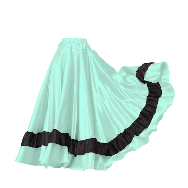 Belly Dance Satin Full Circle Skirt With Frill S33-Regular Size 1