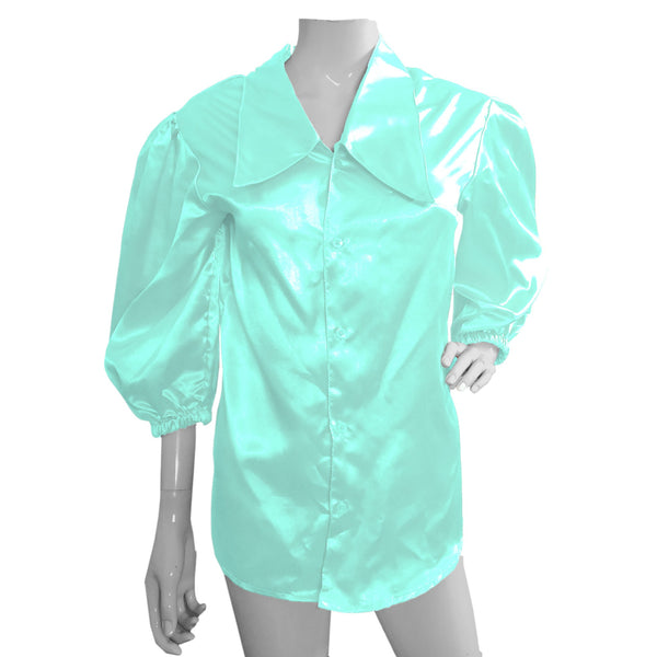 Button Down shirt Fancy Satin Shirt S90 - Regular Size 1