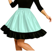 Satin Mini Skirt w/ Black Frill | Party Wear S-3XL | 41 Colors S41