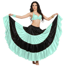 Satin 25 Yd 4 Tier Multi Color Skirt | Belly Dance Flow S-5XL S5