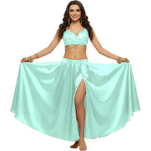 Satin Half Circle Dance Skirt | Side Slit Flow S-3XL | 41 Colors S15
